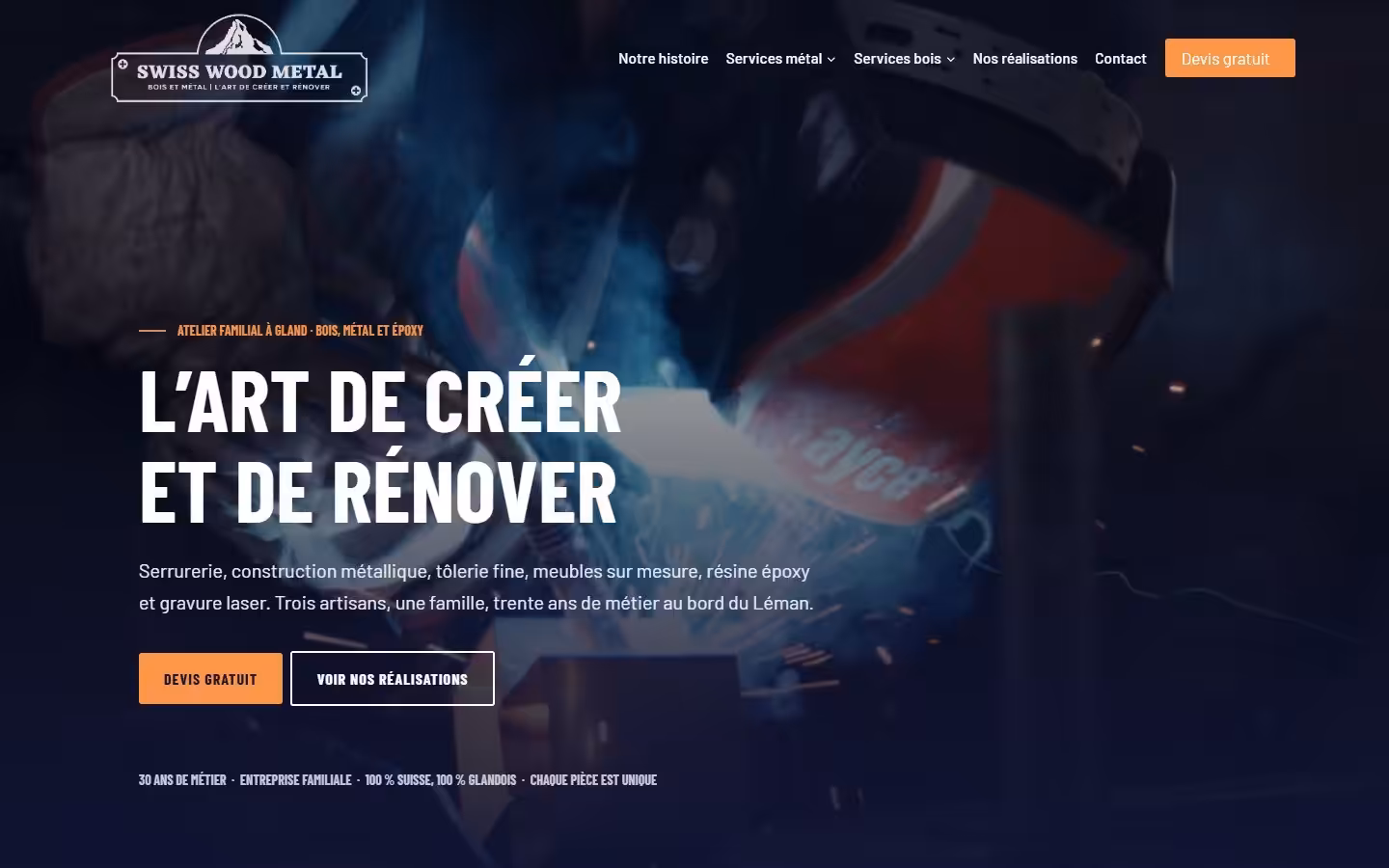 Le site de Swiss Wood Metal, réalisé et suivi par Pablo Consulting
