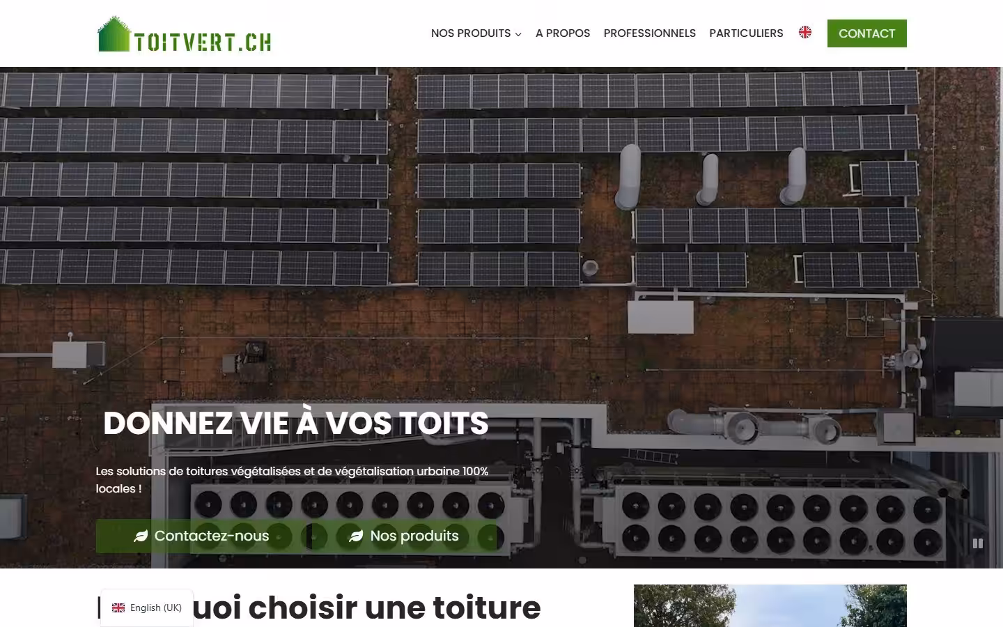 Le site de Toit Vert, réalisé et suivi par Pablo Consulting